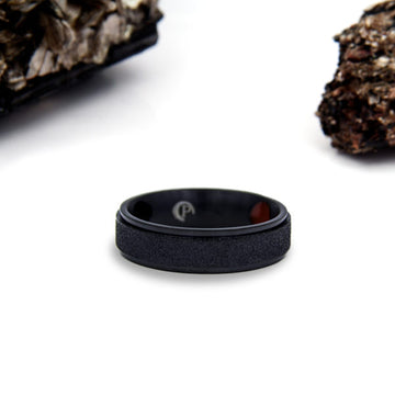 Elegant Matte Black Negative Ion Ring